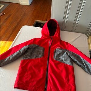 Swiss Tech Kids Vibrant Red and Charcoal winter Jacket